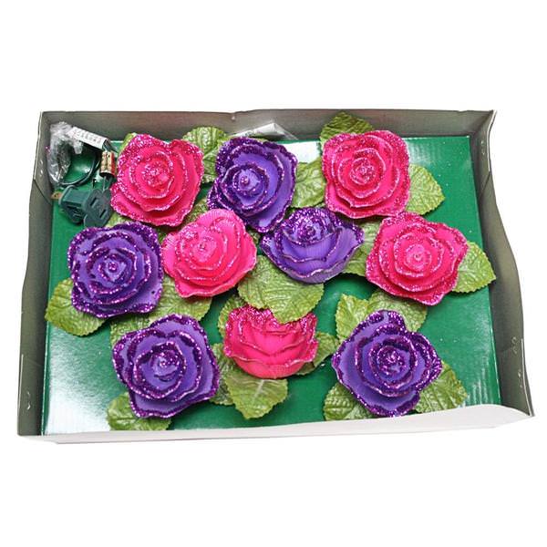 10 Light Green Wire Victorian Rose String Set